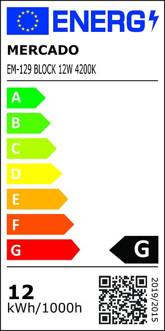 LED panel Block 12W 4200K štvorcový čierny