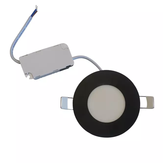Kruhový LED panel 3W 4200K okrúhly čierny,3