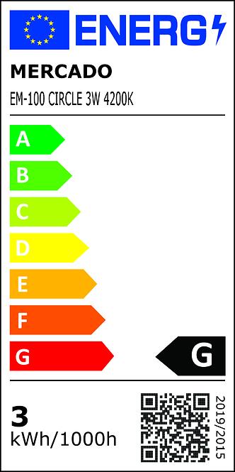 Kruhový LED panel 3W 4200K okrúhly čierny