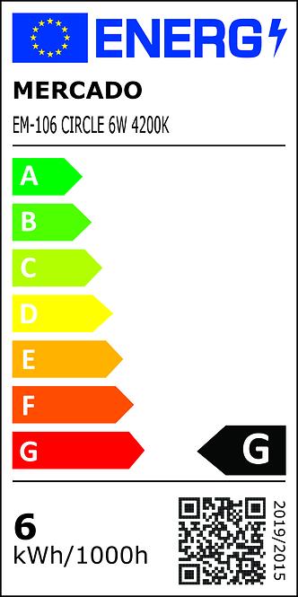 CIRCLE LED Panel 6W 4200K Okrúhly Chrome