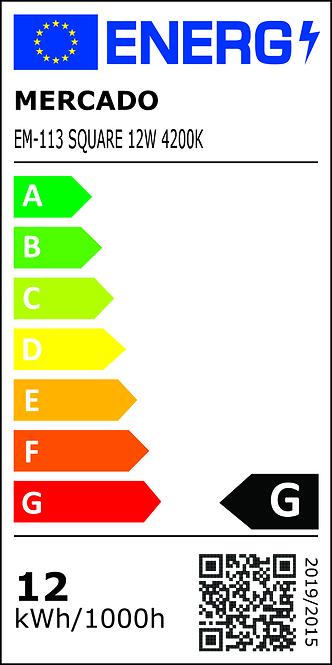 LED panel SQUARE 12W 4200K štvorcový čierny