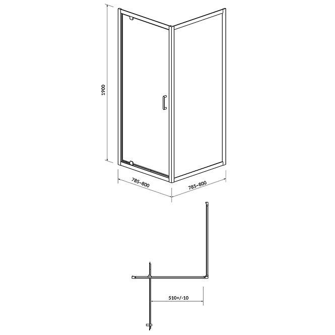 Sprchový kút ARTECO PIVOT 80x80x190