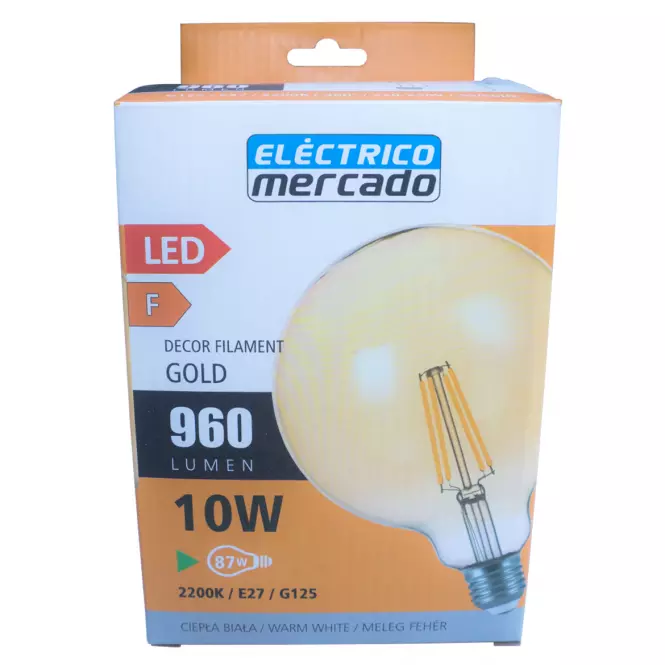 Žiarovka FL G125 10W/960LM E27 230V 2200K GOLD,3