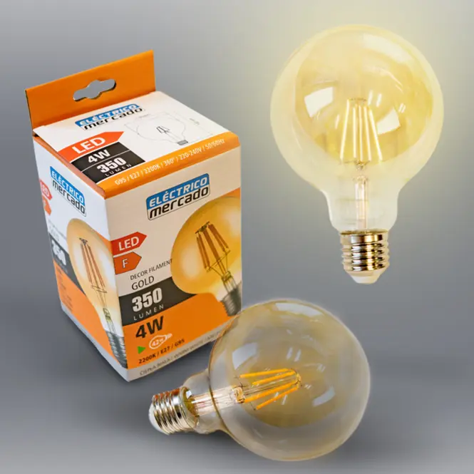 Žiarovka FL G95 4W/350LM E27 230V 2200K GOLD