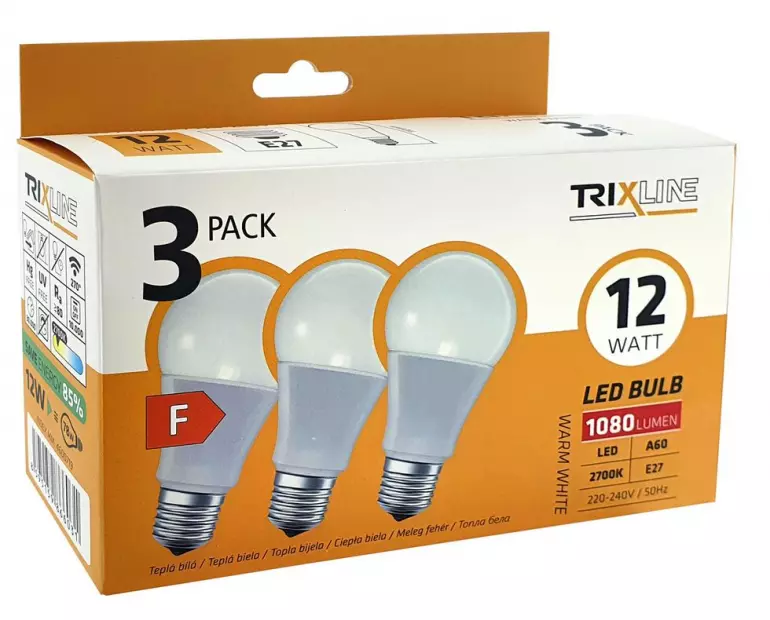 Žiarovky BC TR 12W A60 E27 2700K 3PACK,3