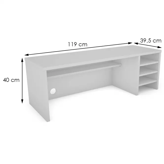 Nadstavec na  písací   stôl Torino 119x39,5x40 cm  biely 642668