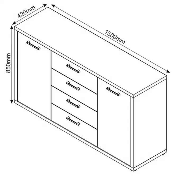 Komoda Vogue 150x42x85 16130