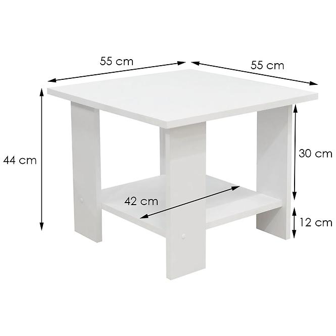 Konferenčný stolík Lena 55x55x44 Biely 873420