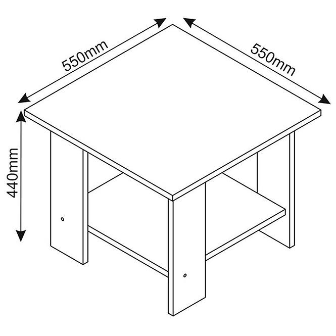 Konferenčný stolík Lena 55x55x44 Biely 873420