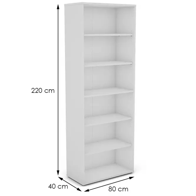 Regál Torino 5 police 80.5x40x220 Cm Biely 642670