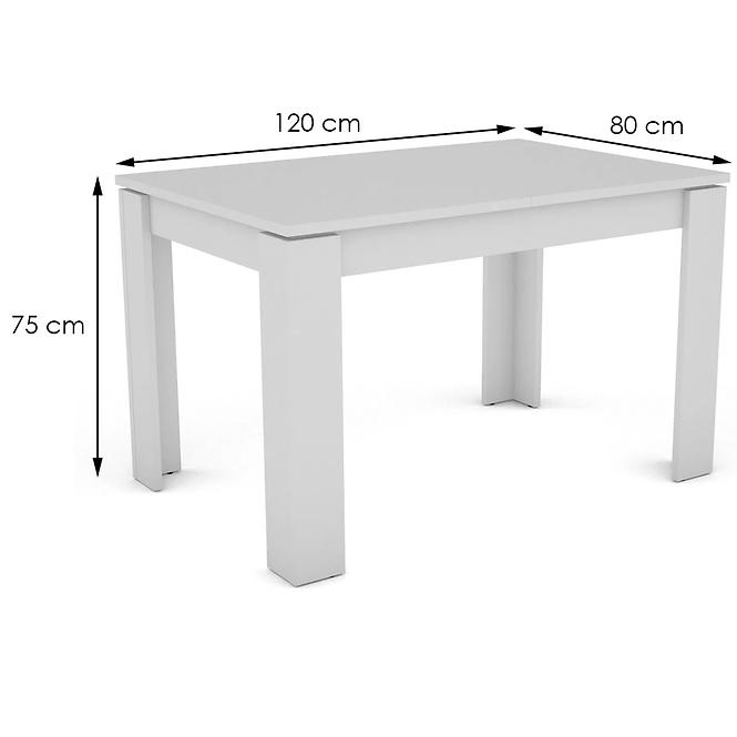 Rozkladací stôl Inter 120/160x80cmBiely 618509