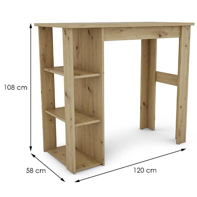 Barový stôl Vistig 120x58x108cm Dub 654774