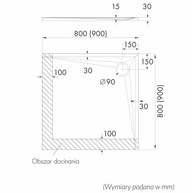 Sprchová vanička Etrusco 90x90x3 3.461,2