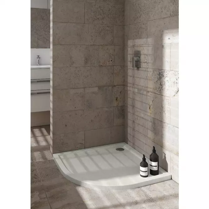 Rohová vanička Caspar New Cement Stone 80x80x4,5 R55 3.2333/CT/ST