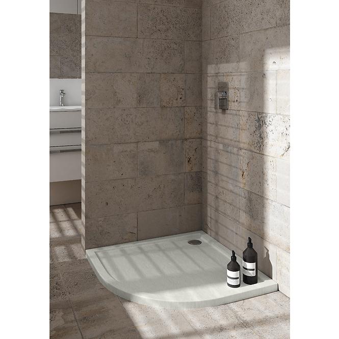 Rohová vanička Caspar New Cement Stone 80x80x4,5 R55 3.2333/CT/ST