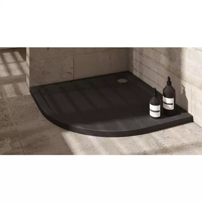 Rohová vanička Caspar New Black Stone 90x90x4,5 R55 3.2334/C/St
