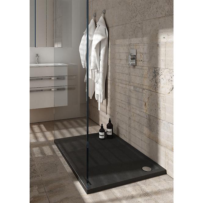 Sprchová vanička Caspar New Black Stone 90x100x4,5 3.2345/C/St
