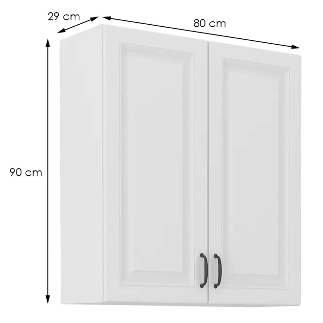 Kuchynská skrinka STILO biely mat/biely 80g-90 2f,2