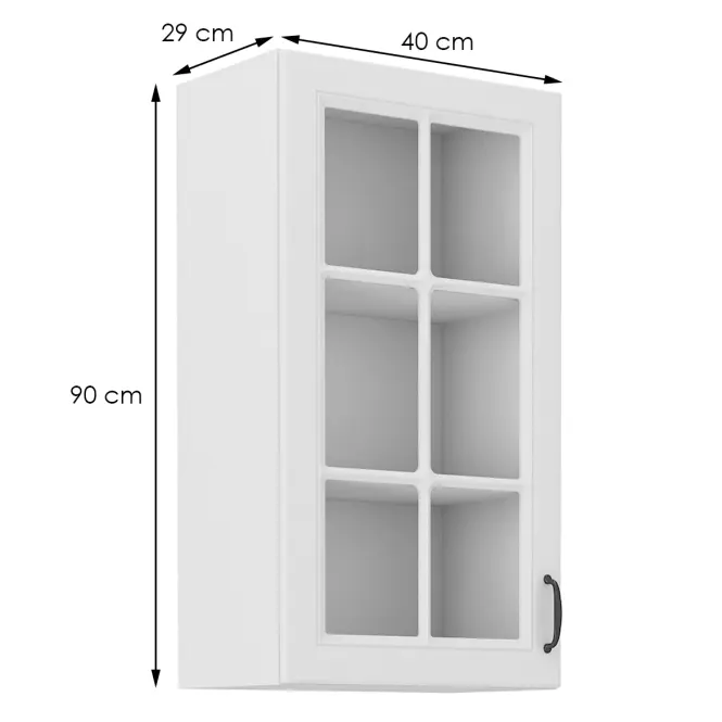 Kuchynská skrinka STILO biely mat/biely 40gs-90 1f,2