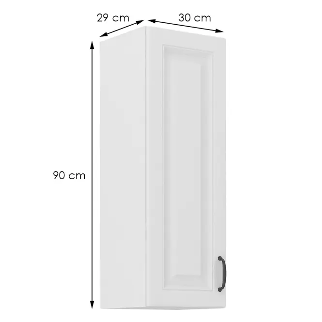 Kuchynská skrinka STILO biely mat/biely 30g-90 1f,2