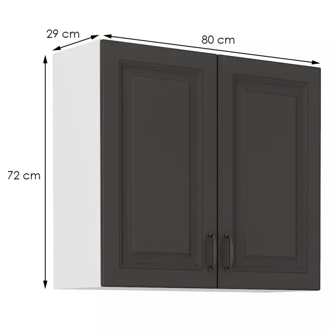 Kuchynská skrinka STILO grafit mat/biely 80g-72 2f
