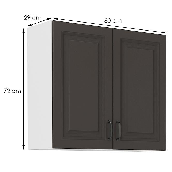 Kuchynská skrinka STILO grafit mat/biely 80g-72 2f