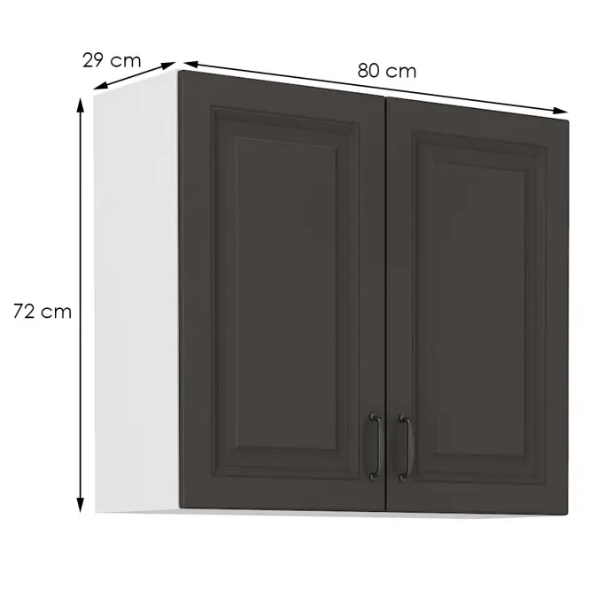 Kuchynská skrinka STILO grafit mat/biely 80g-72 2f,2