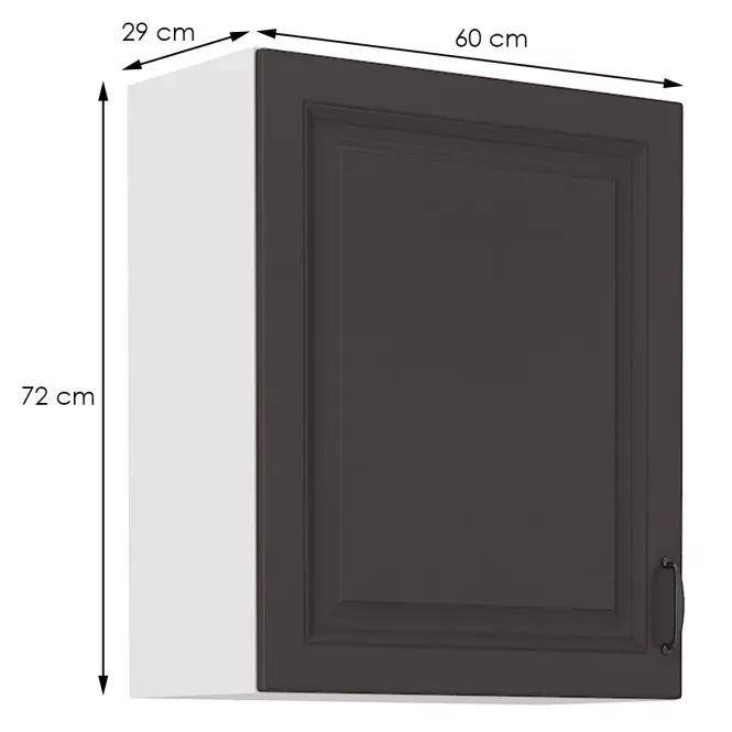 Kuchynská skrinka STILO grafit mat/biely 60g-72 1f