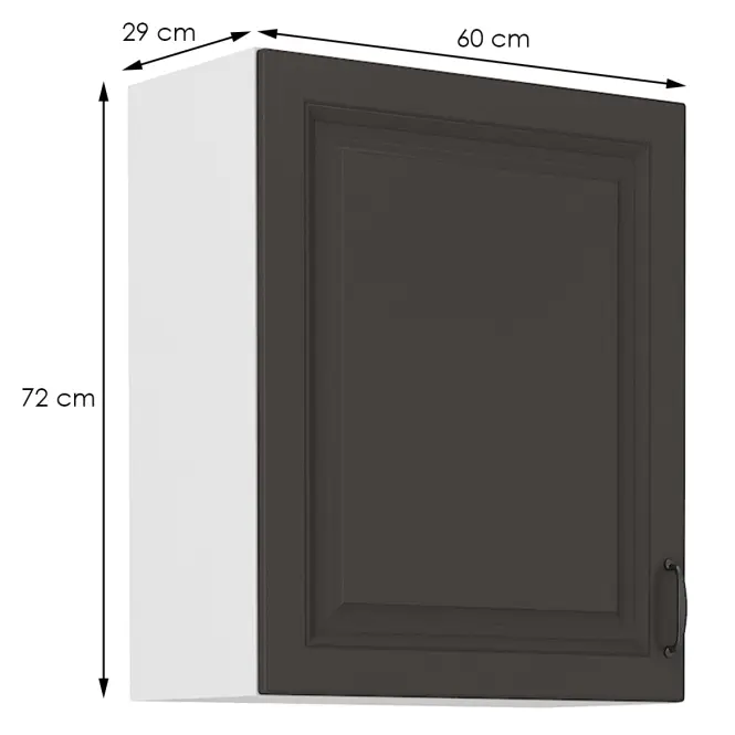 Kuchynská skrinka STILO grafit mat/biely 60g-72 1f,2
