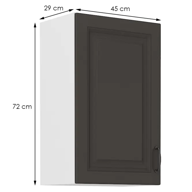 Kuchynská skrinka STILO grafit mat/biely 45g-72 1f,2