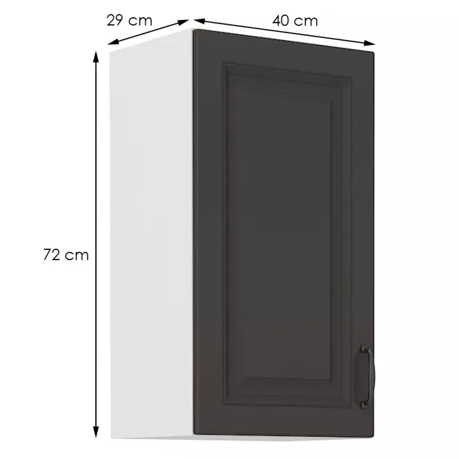 Kuchynská skrinka STILO grafit mat/biely 40g-72 1f