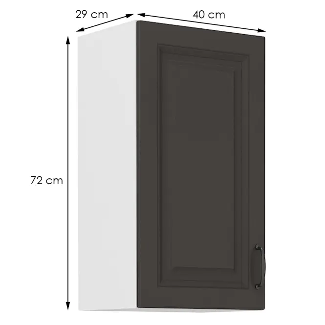 Kuchynská skrinka STILO grafit mat/biely 40g-72 1f,2