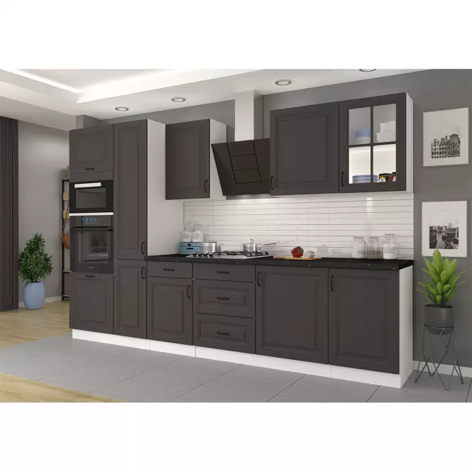 Kuchynská skrinka STILO grafit mat/biely 40g-72 1f