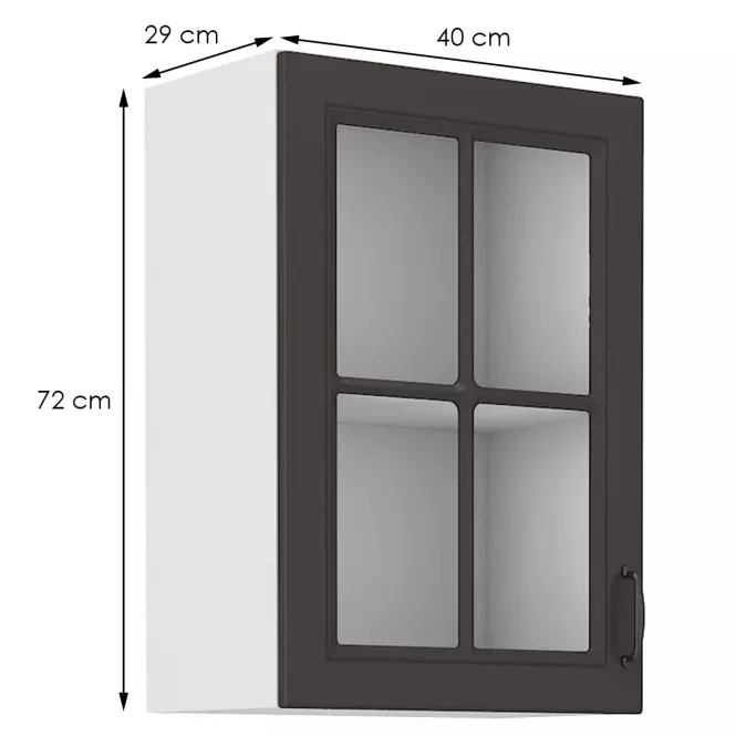 Kuchynská skrinka STILO grafit mat/biely 40gs-72 1f