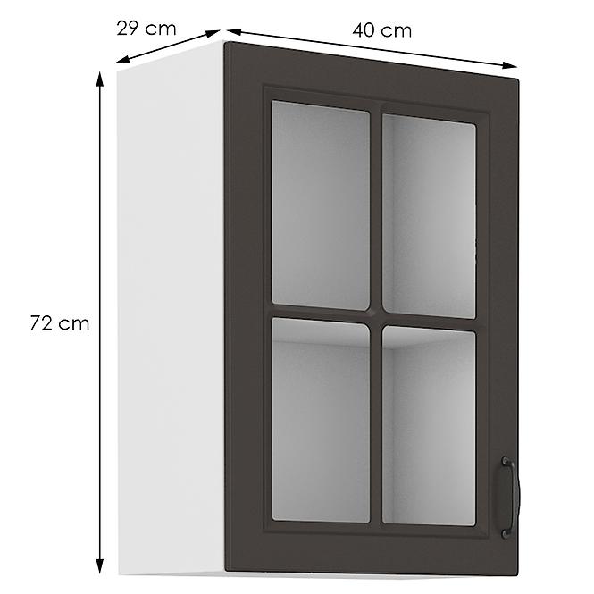 Kuchynská skrinka STILO grafit mat/biely 40gs-72 1f