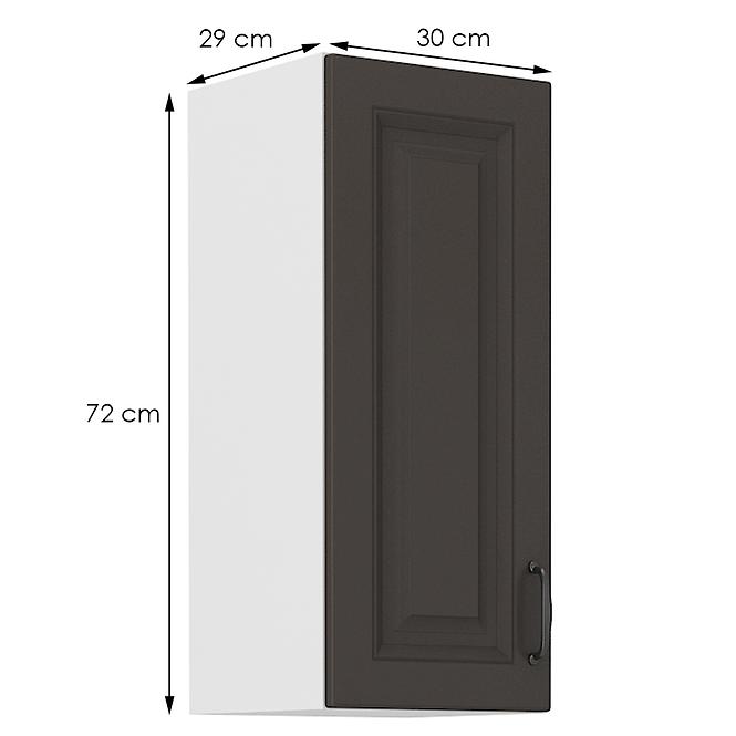 Kuchynská skrinka STILO grafit mat/biely 30g-72 1f