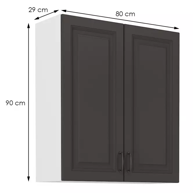 Kuchynská skrinka STILO grafit mat/biely 80g-90 2f
