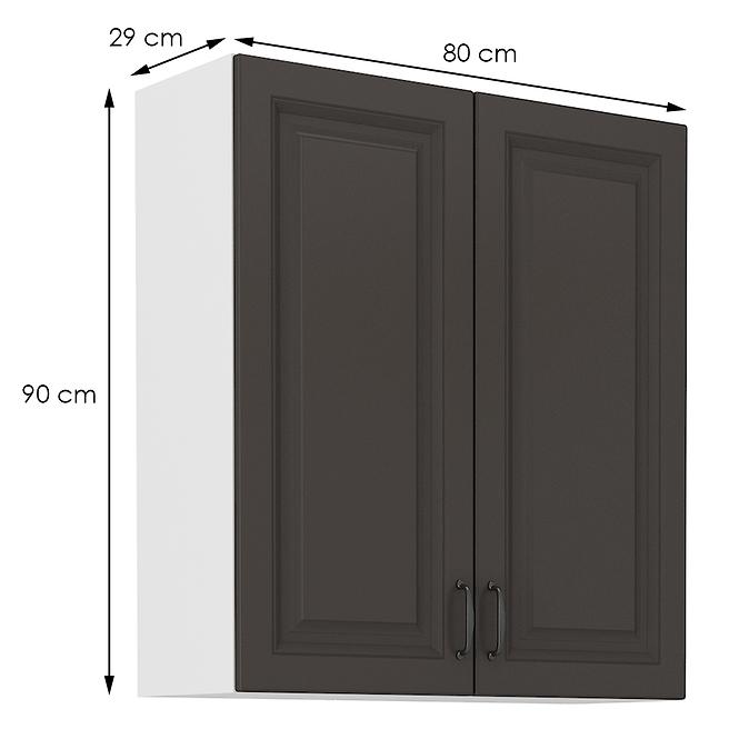 Kuchynská skrinka STILO grafit mat/biely 80g-90 2f