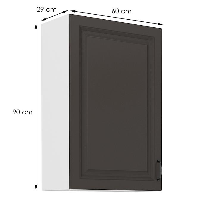 Kuchynská skrinka STILO grafit mat/biely 60g-90 1f