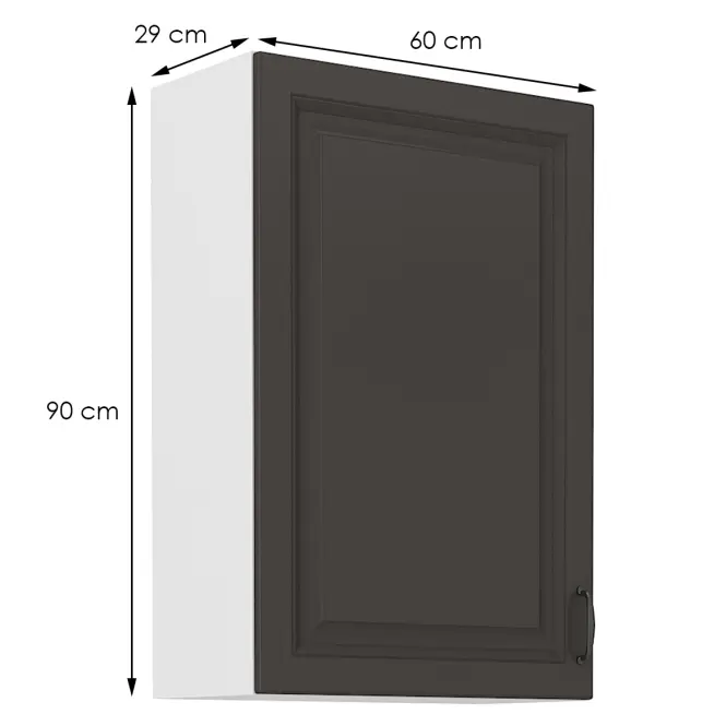 Kuchynská skrinka STILO grafit mat/biely 60g-90 1f,2