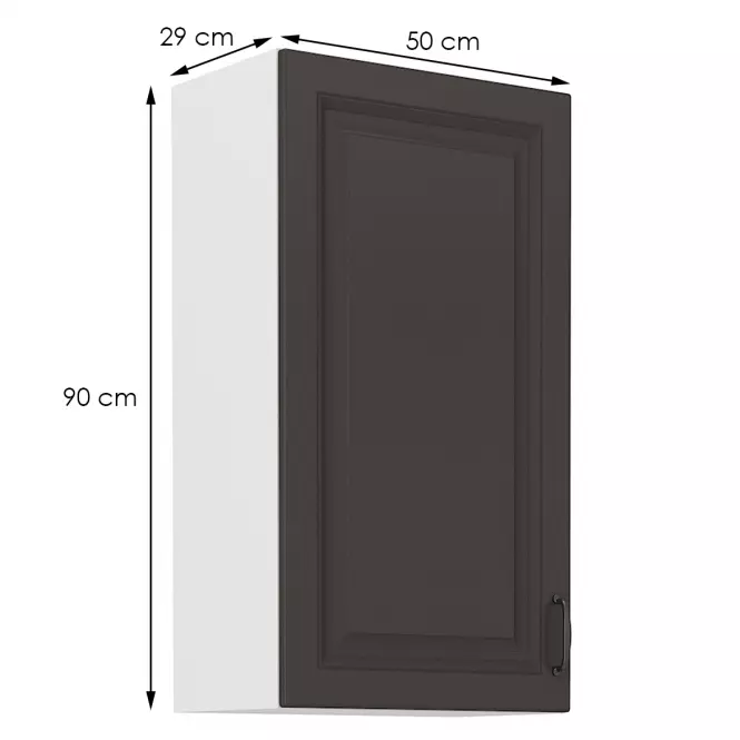 Kuchynská skrinka STILO grafit mat/biely 50g-90 1f