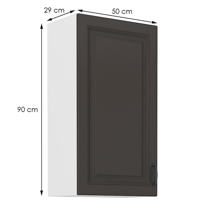 Kuchynská skrinka STILO grafit mat/biely 50g-90 1f,2
