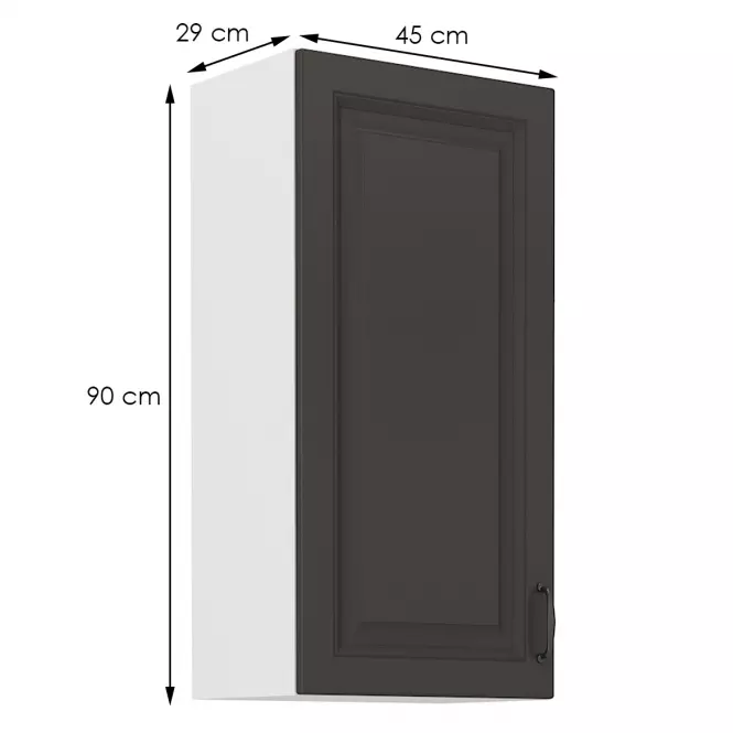 Kuchynská skrinka STILO grafit mat/biely 45g-90 1f