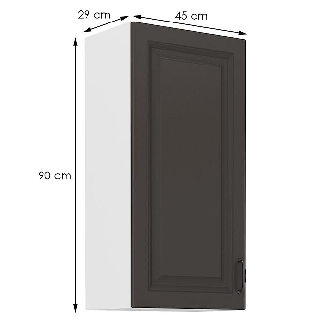 Kuchynská skrinka STILO grafit mat/biely 45g-90 1f