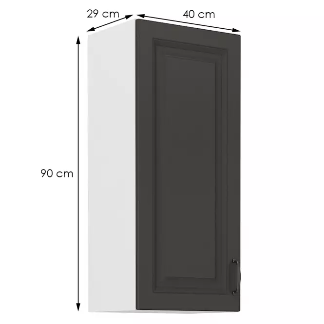 Kuchynská skrinka STILO grafit mat/biely 40g-90 1f