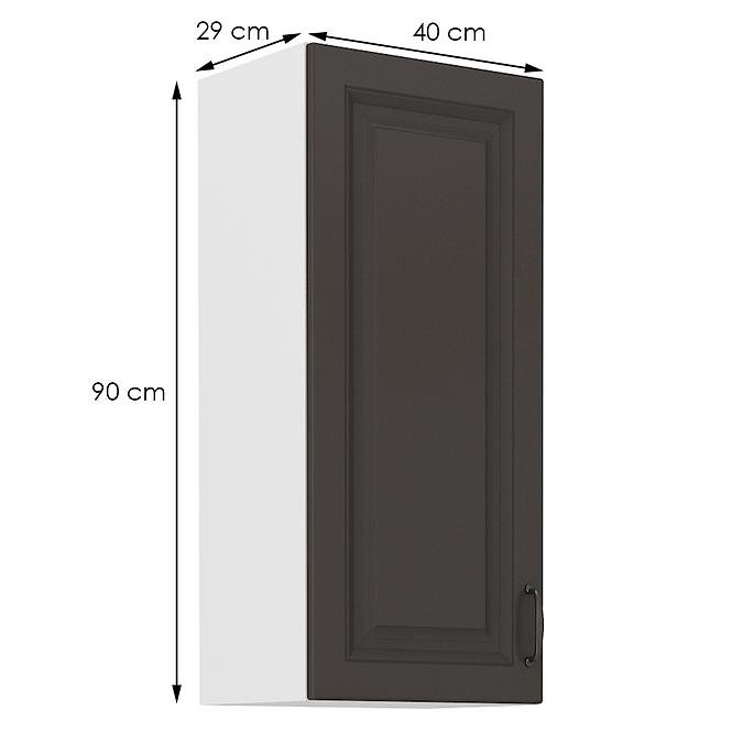 Kuchynská skrinka STILO grafit mat/biely 40g-90 1f