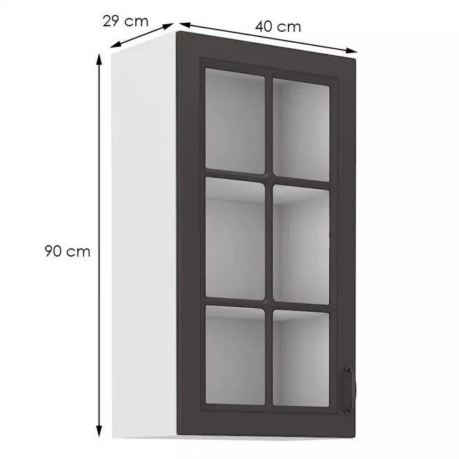 Kuchynská skrinka STILO grafit mat/biely 40gs-90 1f