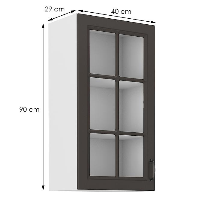 Kuchynská skrinka STILO grafit mat/biely 40gs-90 1f