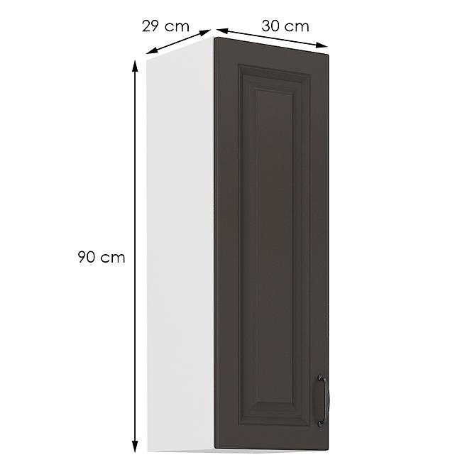 Kuchynská skrinka STILO grafit mat/biely 30g-90 1f