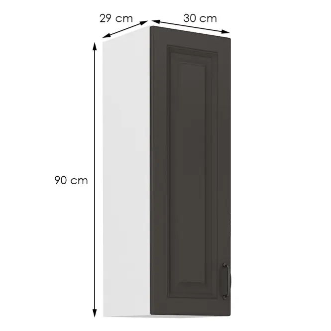 Kuchynská skrinka STILO grafit mat/biely 30g-90 1f,2